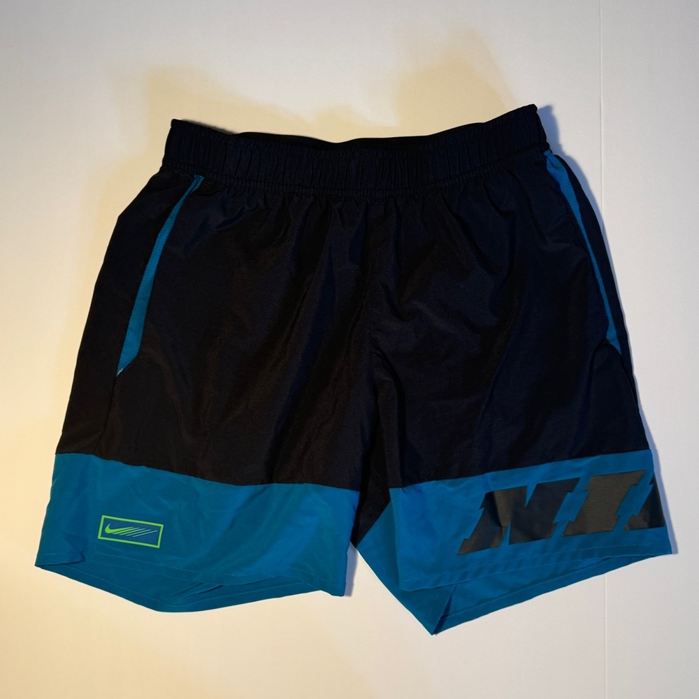 Nike Black and Neon Green Dri-FIT Shorts